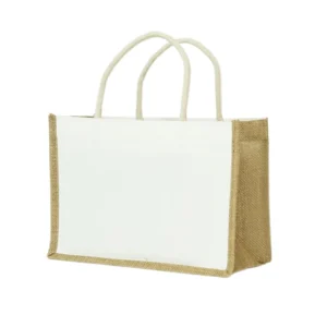 Customized Logo Eco-friendly Jute Tote Bag Stitching Blank Canvas for Wedding Gifts Comfortable and Stylish Shopping