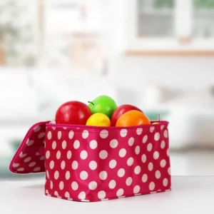 Aluminum Foil Waterproof Thermal Insulated Lunch Cooler Bag with Wave Point Print for Food and Picnic Use