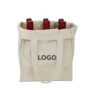 Logo Heavy Duty Eco-friendly Cotton Canvas Jute Burlap Multi-function Tote Shoulder Strap Wine Bags for Daily Life Gift