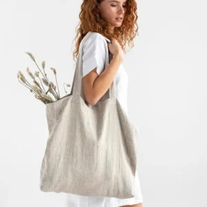 Customized Premium Cotton Linen Shopping Bag for Grocery