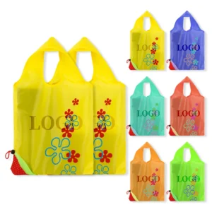 Stylish Cartoon Pattern Portable Plastic Tote Bag with Foldable Design for Supermarket and Outdoor Use Reusable Customizable