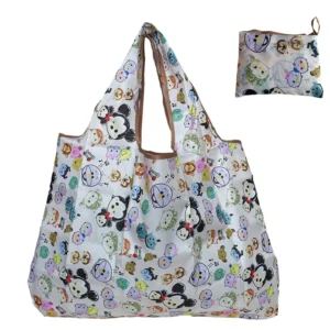 Customized Recycling Eco-friendly Large Supermarket Grocery Reusable Foldable Polyester Rpet Shopping Bag with Pouch
