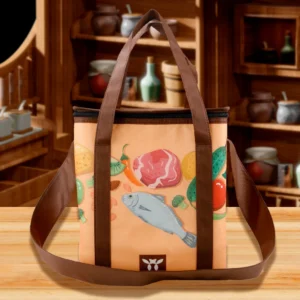Logo 90gsm Non Woven Rpet Waterproof Thermal Insulation Lunch Box Picnic Cooler Bag Zipper Closure Digital
