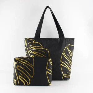 Customizable Black Tyvek Tote Bag