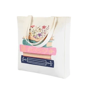 Economical Natural Cotton Weekend Canvas Shopping Tote Bag Logo Printed for Women