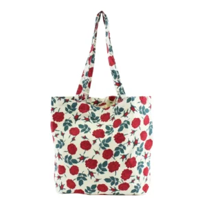 Customized Large Capacity Floral Printing Cotton Shopping Bag Women Lightweight Shoulder Beach Tote