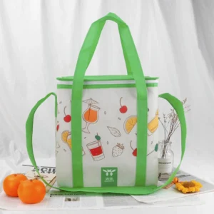 Yuanye Rpet 90gsm Non Woven Waterproof Large Capacity Lunch Insulated Picnic Tote Logo Zipper Closure Cooler Bag