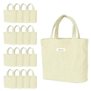 Portable Foldable Canvas Eco Fashion Tote Bag with Small Handle Customizable Reusable for Daily Grocery and Outdoor Use