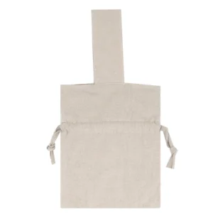 Cute Small Crinkle Crepe Shopping Bag Logo Cotton Korea Style Drawstring Tote for Gift