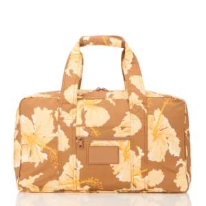 Hibiscus Print Lightweight Nylon Duffel Bag