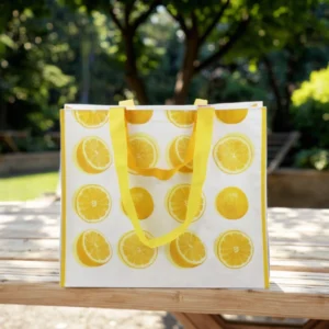 Customizable Lemon Print Eco-friendly Shopping Bag