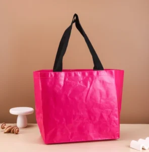 Personalized Reusable Waterproof Striped Pp Tote Bag Large Promotion Advertising Supermarket Grocery Shopping Bags