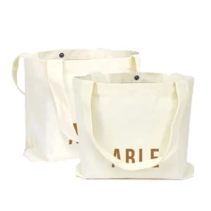 Logo Eco-friendly Reusable Fashion Large Compact Canvas Shoulder Foldable Shopping Bag for Daily Outdoor Use