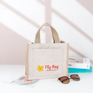 Printed Long-shoulder Tote Bags Personalized Recyclable Cotton Packaging with Logo Reusable for Shopping