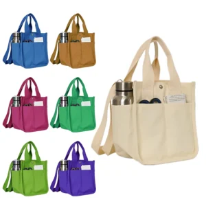 Elegant Printed Canvas Tote Bag with Long Handle Reusable and Durable for Daily Shopping Outdoor Use