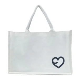 Eco-friendly Cotton-canva Tote Bag Logo Printed Reusable Shopping with Inside Pockets