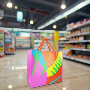 Logo Promotion Grocery Tote Reusable Rpet Non-woven Fabric Shopping Bags for Supermarket