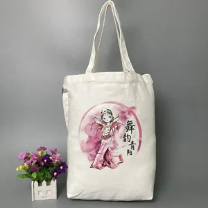 Duffle Tote Bag Cotton Canvas Printing Fashion Women Sleeping with Chain Blank
