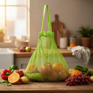 Multi-purpose Storage Net Tote Foldable Reusable Cotton Printed Beach Grocery Bag