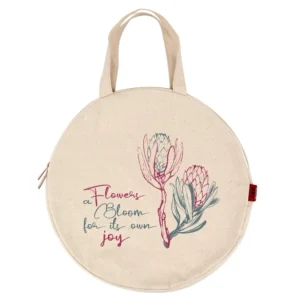 Designed Natural Plain Round Cotton Canvas Zipper Tote Bag Eco Recycled Shopping Gift with Private Label Logo