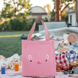 Aluminum Foil Waterproof Cooler Pouch Cute Print Thermal Insulated Lunch Bag for Kids with Closure