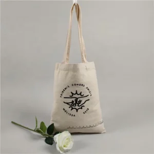 Foldable Canvas Embroidered Tote Bag with Pockets and Zipper Customise Logo Women Handbags Reusable Fuzzy Art