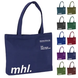 Customized Logo Green Organic Cotton Shopping Bag with Long Handle Foldable Reusable for Outdoor Use