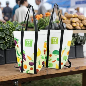 Logo Rpet Non-woven Fabric Grocery Backpack Reusable Eco-friendly Shopping Bag Promotional