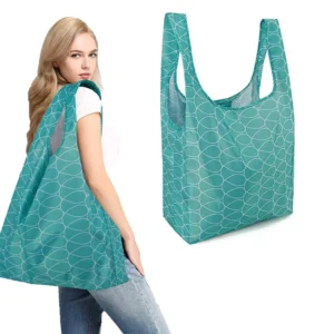 Food Grade Lightweight Eco Friendly Grocery Sturdy Sublimation Reusable Foldable Polyester Shopping Bags