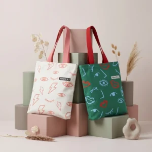 Customizable Canvas Grocery Tote Bag