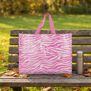 Eco-friendly Zebra-stripe Woven Tote Bag